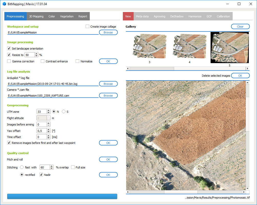 Stitching based on GPS and IMU data